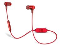 1. JBL Słuchawki Bezprzewodowe Dokanałowe E25BT Czerwone
