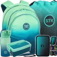 1. Zestaw 5el. CoolPack Jerry Plecak Szkolny Gradient Blue Lagoon F029690 + Worek 553170 + Piórnik 553172