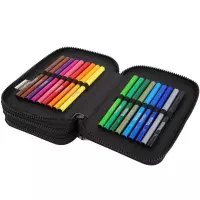 3. CoolPack Jumper 3 Piórnik Trzykomorowy Z Wyposażeniem Daisy Black F067817