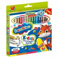 3. Bambino Kredki Drewniane 18 Kolorów + Temperówka 000348 