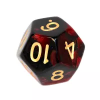 8. Komplet kości REBEL RPG - Dwukolorowe - Karminowo-czarne
