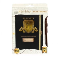 1. Zestaw Prezentowy Harry Potter: Notatnik + Różdżka (długopis) - Tarcza Hogwartu