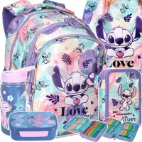 1. CoolPack Jerry Zestaw Szkolny Stitch 5el Plecak Pastel F029885 + Worek F054885 + Piórnik F066885