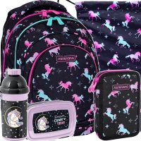 1. AstraBag Zestaw Szkolny Unicorn Squad 5el. Plecak 502024087 + Piórnik 503024051 + Worek 507024046 + Bidon PP24UR-3021 + Śniadaniówka PP24UR-3022