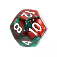 3. Komplet kości REBEL RPG - Dwukolorowe - Czerwono-zielone