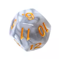 2. Komplet kości REBEL RPG - Dwukolorowe - Stalowo-białe (złote cyfry)