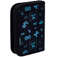 4. AstraBag Piórnik AC11 Pojedynczy Jednoklapkowy z Wyposażeniem Dark Pixel 503025017