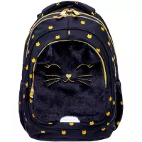 6. AstraBag Plecak Szkolny AB330 Fluffy Kitty Black 502025021