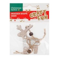 1. Craft With Fun Ozdoba Dekoracyjna Renifer Drewniany Zawieszka Bombka 438596