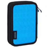 2. AstraBag Piórnik AC21 Dwukomorowy z Wyposażeniem Blue Pixel 503024054