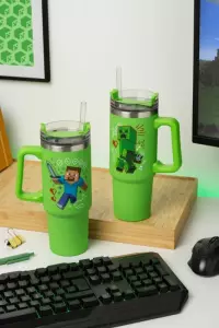 4. Kubek Podróżny ze Słomką Minecraft - 900 ml