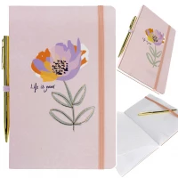 1. Starpak Notes Z Gumką 14x21/80k + Długopis Pink Folwer 514834
