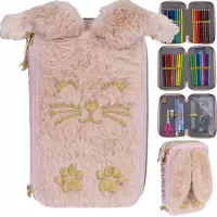 1. AstraBag Piórnik Trzykomorowy z Wyposażeniem AC31 FLUFFY BUNNY 503024083
