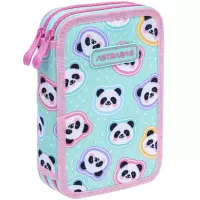 2. AstraBag Piórnik AC2 Dwukomorowy bez Wyposażenia Minty Pandas 503025013