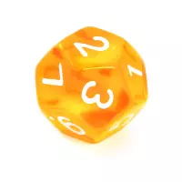 9. Komplet kości REBEL RPG - Kryształowe - Pomarańczowe