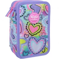 5. CoolPack Jumper 3 Piórnik Trzykomorowy Z Wyposażeniem Pastel Heart F067832