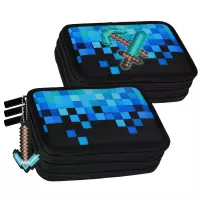 3. Starpak Piórnik Trzykomorowy z Wyposażeniem Pixel Blue 552628