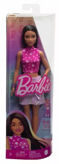 2. Mattel Barbie lalka Fashion Różowa Koszulka Gwiadki HRH13