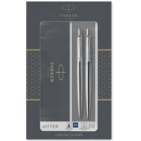 1. Parker Jotter Zestaw Długopis Ołówek Automatyczny Stal 2093256