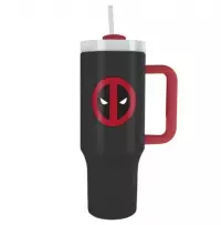 1. Kubek Podróżny ze Słomką Marvel Deadpool - Symbol - 1180 ml