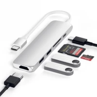 2. Satechi Aluminium Adapter Slim v2 - Aluminiowy Adapter Podróżny do Urządzeń Mobilnych USB-C Silver