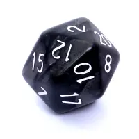 9. Komplet kości REBEL RPG - Perłowe - Czarne