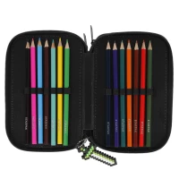3. Starpak Piórnik Trzykomorowy z Wyposażeniem Pixel Green 533142