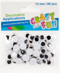 1. Craft With Fun Ozdoby Dekoracyjne Oczy 80 szt 12 mm