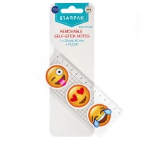 3. STARPAK Zakładka Indeksująca 40mm 3x20szt Emoticon Plus Linijka 13cm 472875