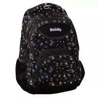 3. BeUniq Plecak Szkolny Purple Flowers BU25KF-2708