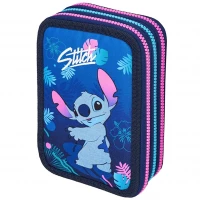 6. CoolPack Jumper 3 Piórnik Trzykomorowy z Wyposażeniem Stitch Blue F067780