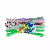 2. Craft With Fun Zestaw Kreatywny Pompony Druciki Oczy 262 el