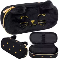 7. AstraBag Piórnik AC6 Saszetka Usztywniona Fluffy Kitty Black 503025028