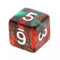 7. Komplet kości REBEL RPG - Dwukolorowe - Czerwono-zielone