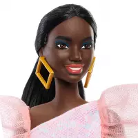 3. Mattel Lalka Barbie Fashion Brzoskwiniowa Sukienka HRH14 