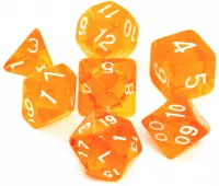 2. Komplet kości REBEL RPG - Kryształowe - Pomarańczowe