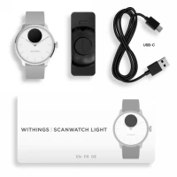 3. Withings Scanwatch Light - zegarek z funkcją EKG, pomiarem pulsu i SPO2 oraz mierzeniem aktywności fizycznej i snu (37mm, white)