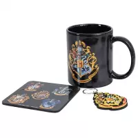 2. Harry Potter Zestaw Prezentowy (kolorowy herb): Kubek + Podkładka + Brelok