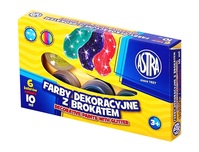 2. Astra Farby Dekoracyjne z Brokatem 6 Kolorów 10ml 301116001