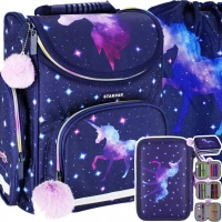 1. Starpak Zestaw Szkolny Unicorn Galaxy 3el. Tornister 531575 + Piórnik 531577 + Worek 531584