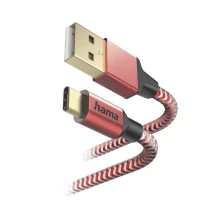 3. Hama Kabel Ładujący DATA "REFLECTED" USB Type-C - USB-A 1.5m Czerwony