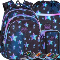 1. CoolPack Zestaw Szkolny Star Night 3el. Plecak Jerry F029830 + Worek F070830 + Piórnik F067830 