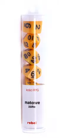 1. Komplet kości REBEL RPG - Matowe - Żółte