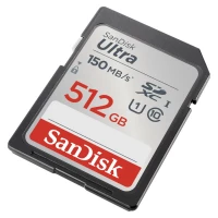 2. SanDisk Ultra 512GB SDXC Memory Card 150MB/s