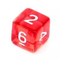 8. Komplet kości REBEL RPG - Kryształowe - Czerwone