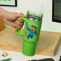 6. Kubek Podróżny ze Słomką Minecraft - 900 ml