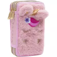 5. AstraBag Piórnik Trzykomorowy z Wyposażeniem AC31 FLUFFY UNICORN 503024085