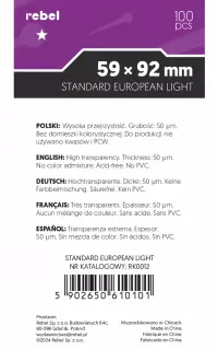 2. Rebel Koszulki na Karty Aquila Light "Standard European Light" 59x92 mm - 100 sztuk