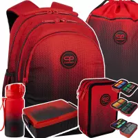 1. CoolPack Zestaw Szkolny Gradient Cranberry 5el. Plecak F029756 + Piórnik  F067756 + Worek F070756