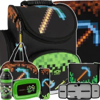 1. Starpak Zestaw Szkolny Pixel Game Kilof 7el. Tornister 506708 + Piórnik 485867+ Worek 485859 + Torba 514749